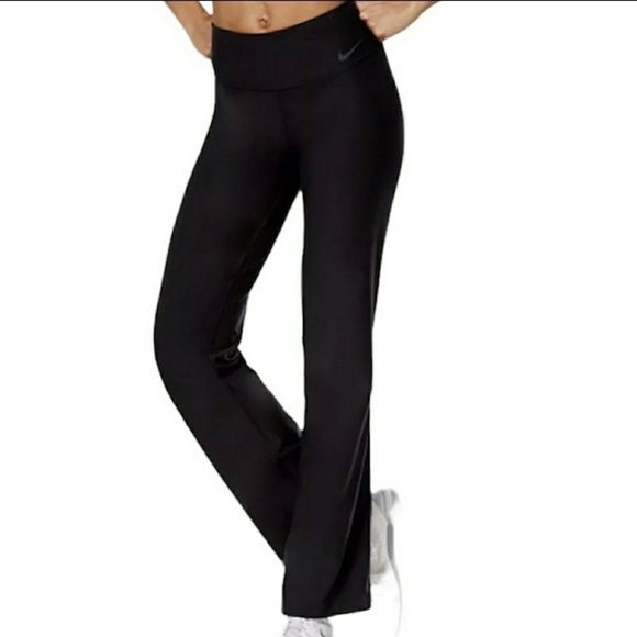 NIKE Dri-Fit Yoga Pants Wide Straight Leg Pull On Elastic Active Pants, Size M - Picture 1 of 16